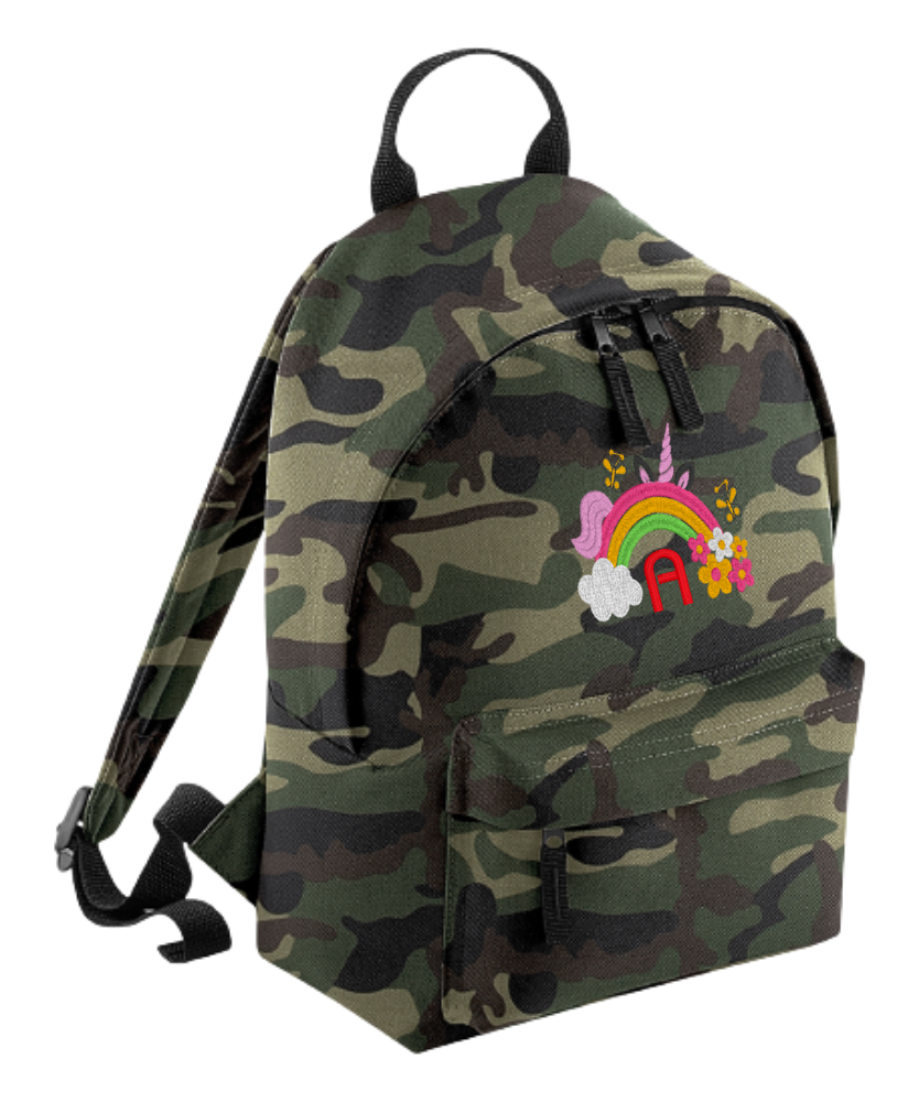 Personalised Mini School Backpack/Rucksack - Rainbow Unicorn Design
