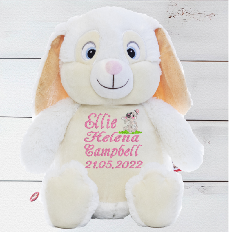 Cubbies Rabbit Personalised Cubbies Embroidery White Rabbit Teddy Bear – CreationPartyShop