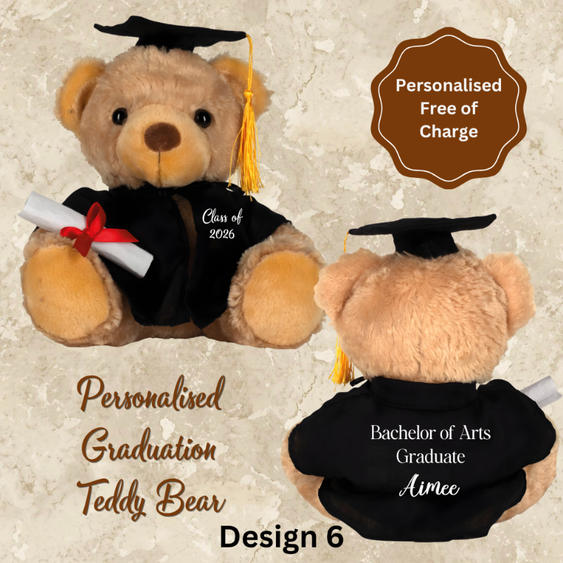 Personalised graduation gift teddy bear