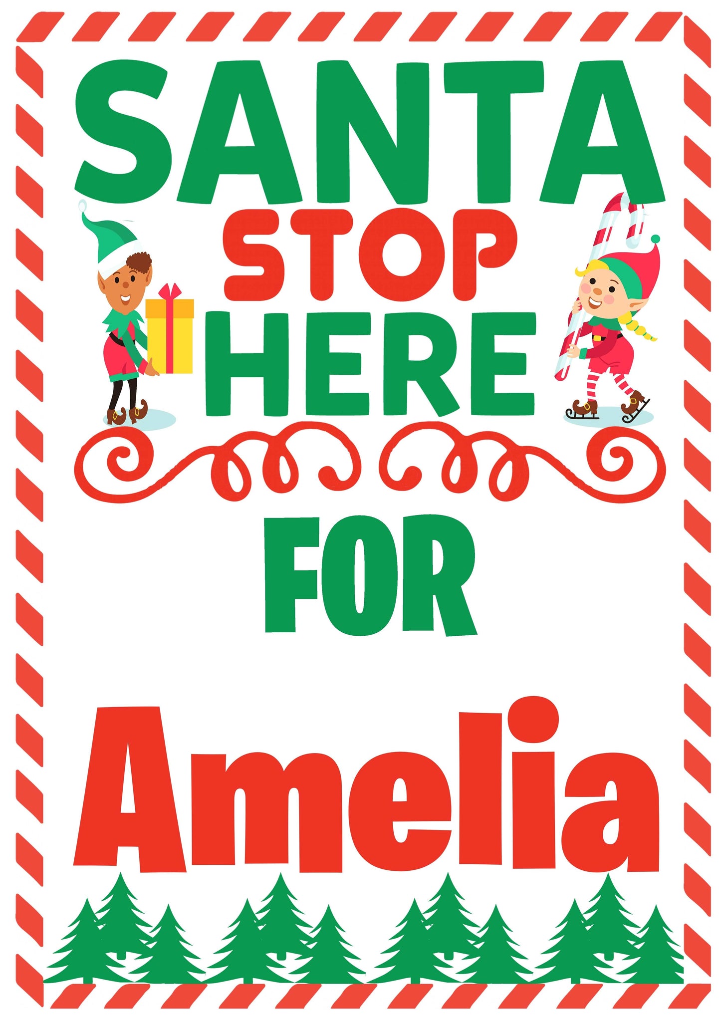 Get ready to spruce up your windows with a touch of holiday cheer and to let Santa know where to stop. Our personalised posters will add a festive touch to your home, with a choice of fun and playful designs featuring the North Pole, adorable elves, and whimsical reindeer. Make your home stand out this season with our one-of-a-kind Santa Stop Here Window Posters.