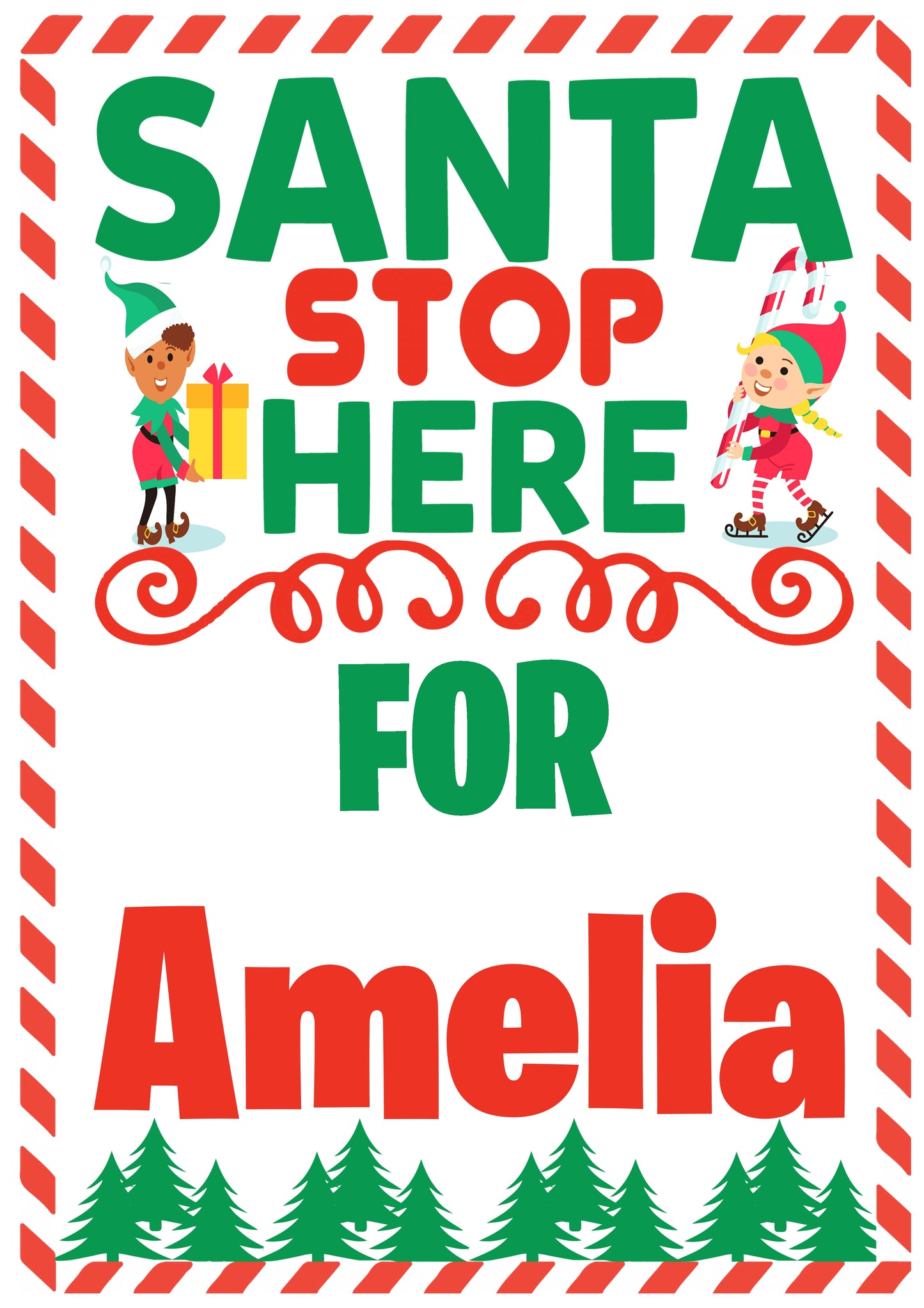 Get ready to spruce up your windows with a touch of holiday cheer and to let Santa know where to stop. Our personalised posters will add a festive touch to your home, with a choice of fun and playful designs featuring the North Pole, adorable elves, and whimsical reindeer. Make your home stand out this season with our one-of-a-kind Santa Stop Here Window Posters.
