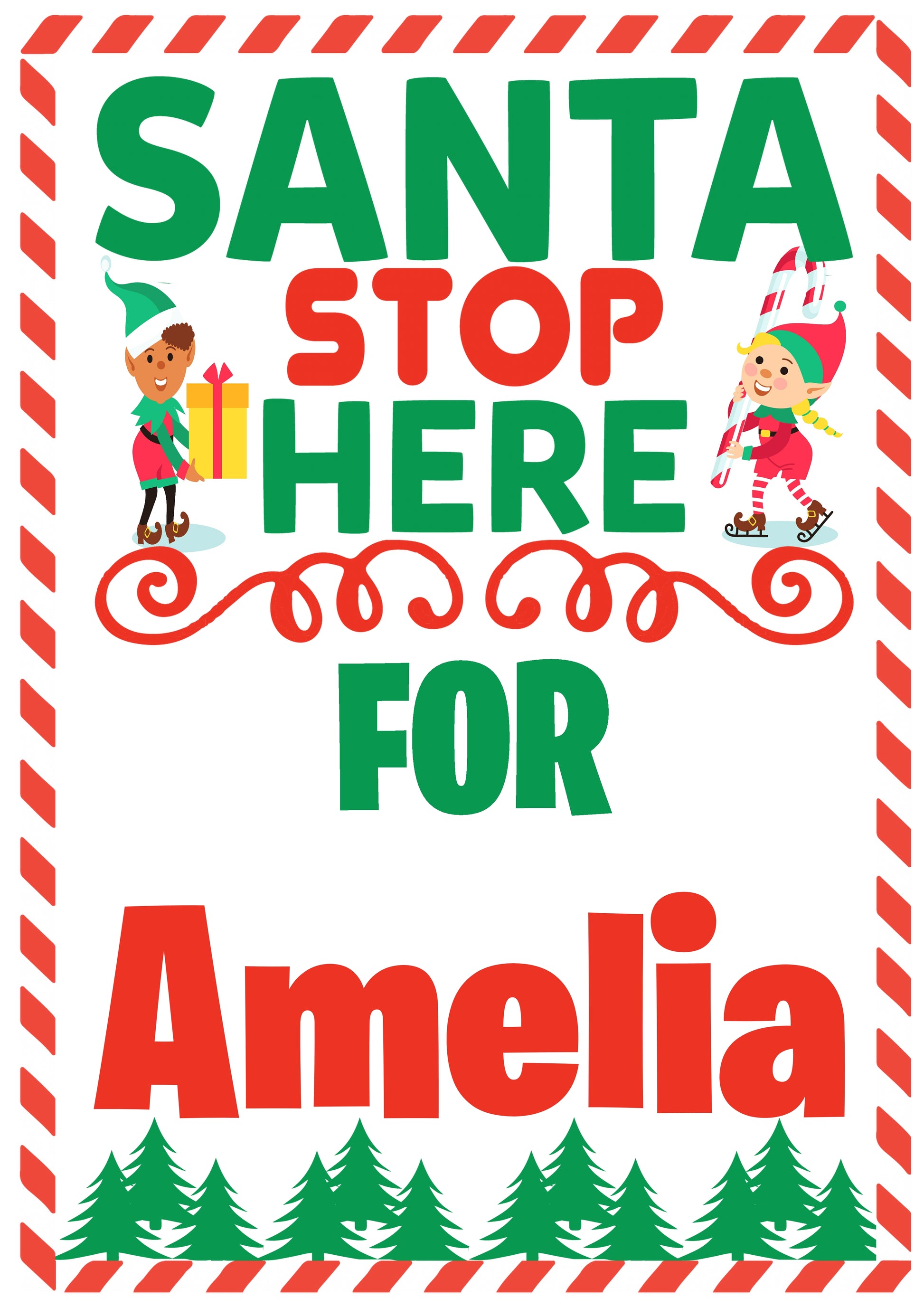 Get ready to spruce up your windows with a touch of holiday cheer and to let Santa know where to stop. Our personalised posters will add a festive touch to your home, with a choice of fun and playful designs featuring the North Pole, adorable elves, and whimsical reindeer. Make your home stand out this season with our one-of-a-kind Santa Stop Here Window Posters.