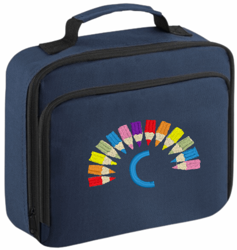 Personalised School Lunch Bag/ Cooler - Colourful Pencils Design