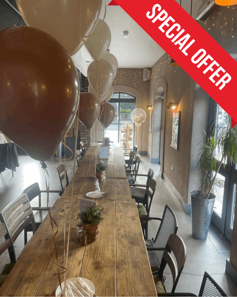 Helium balloon table centrepieces in St Helens for birthday parties and events
