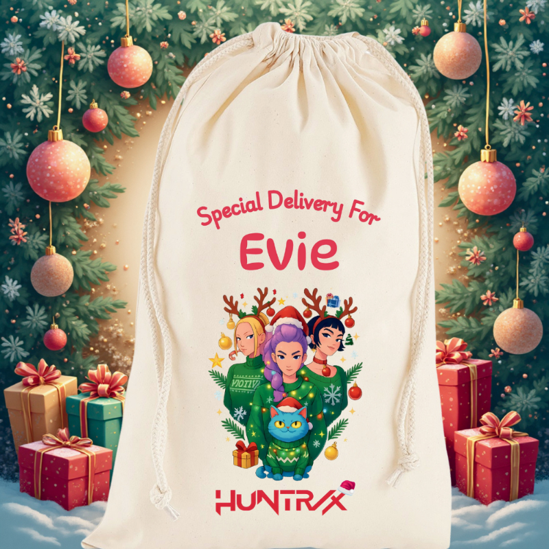 Our Personalised Premium Cotton K-Pop Demon Hunters Saja Girls Themed Christmas Sack is the perfect way to surprise your little one this festive season. Beautifully designed with a K-Pop Demon Hunters theme, each sack can be customised with any name, making it a keepsake they’ll treasure year after year.