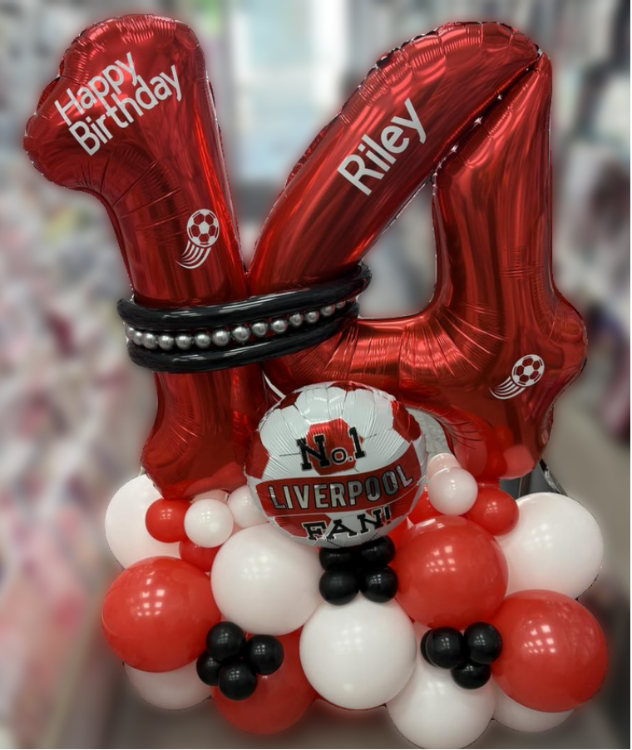 Age 14 liverpool fc football balloon marquee, personalised with name