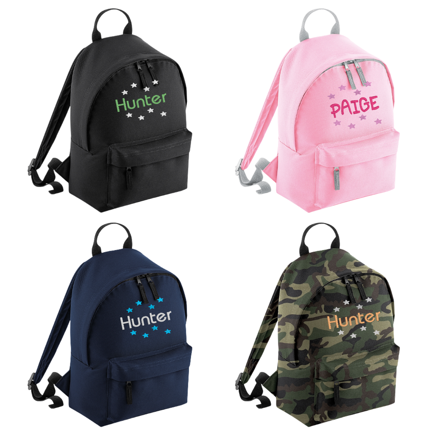Personalised Mini School Backpack/Rucksack - Stars Around Design