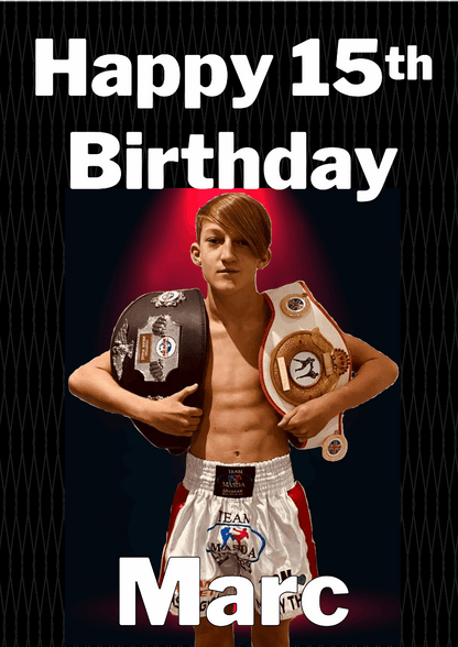 Mixed martial arts birthday poster with name and age