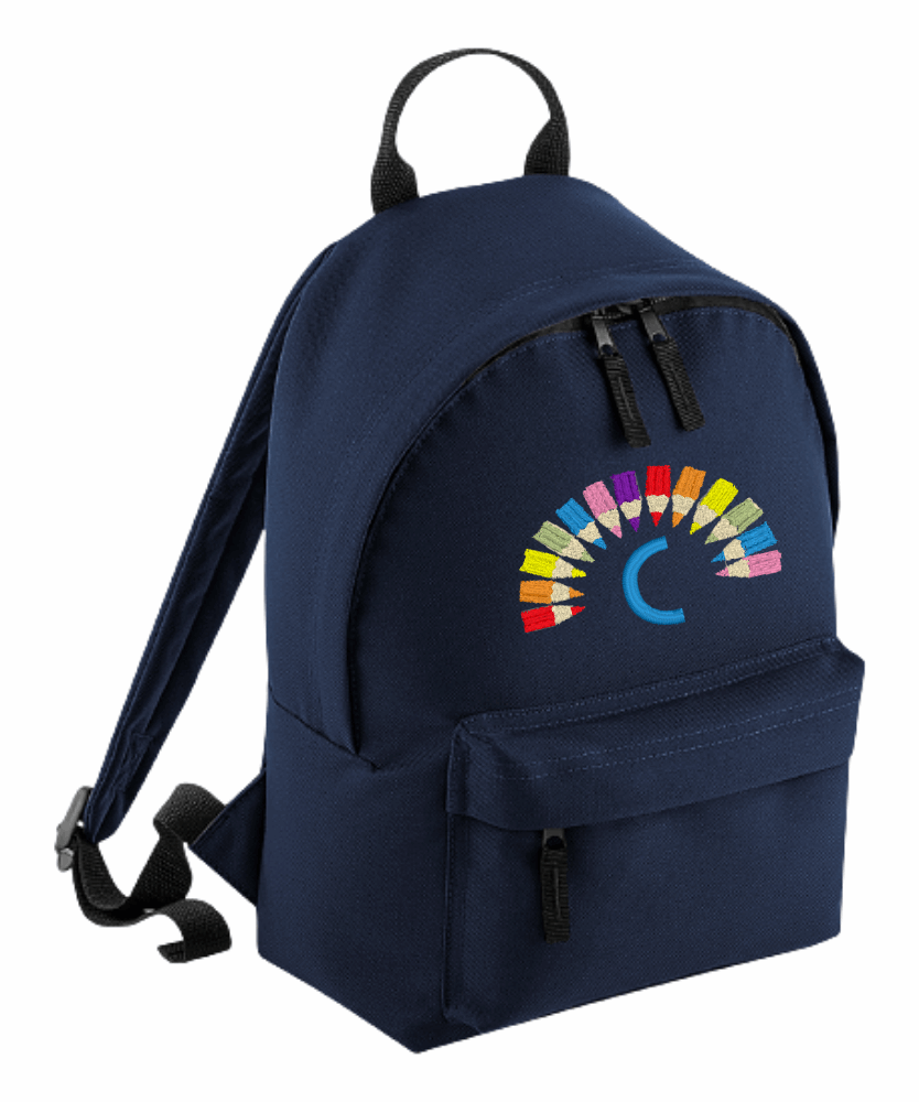 Personalised Rucksacks Personalised Mini School Backpack/Rucksack - Colourful Pencil Design ...