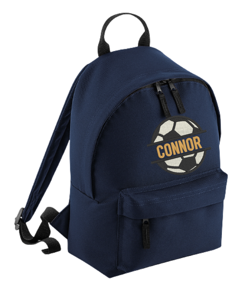 Personalised Mini School Backpack/Rucksack - Football Monogram Design