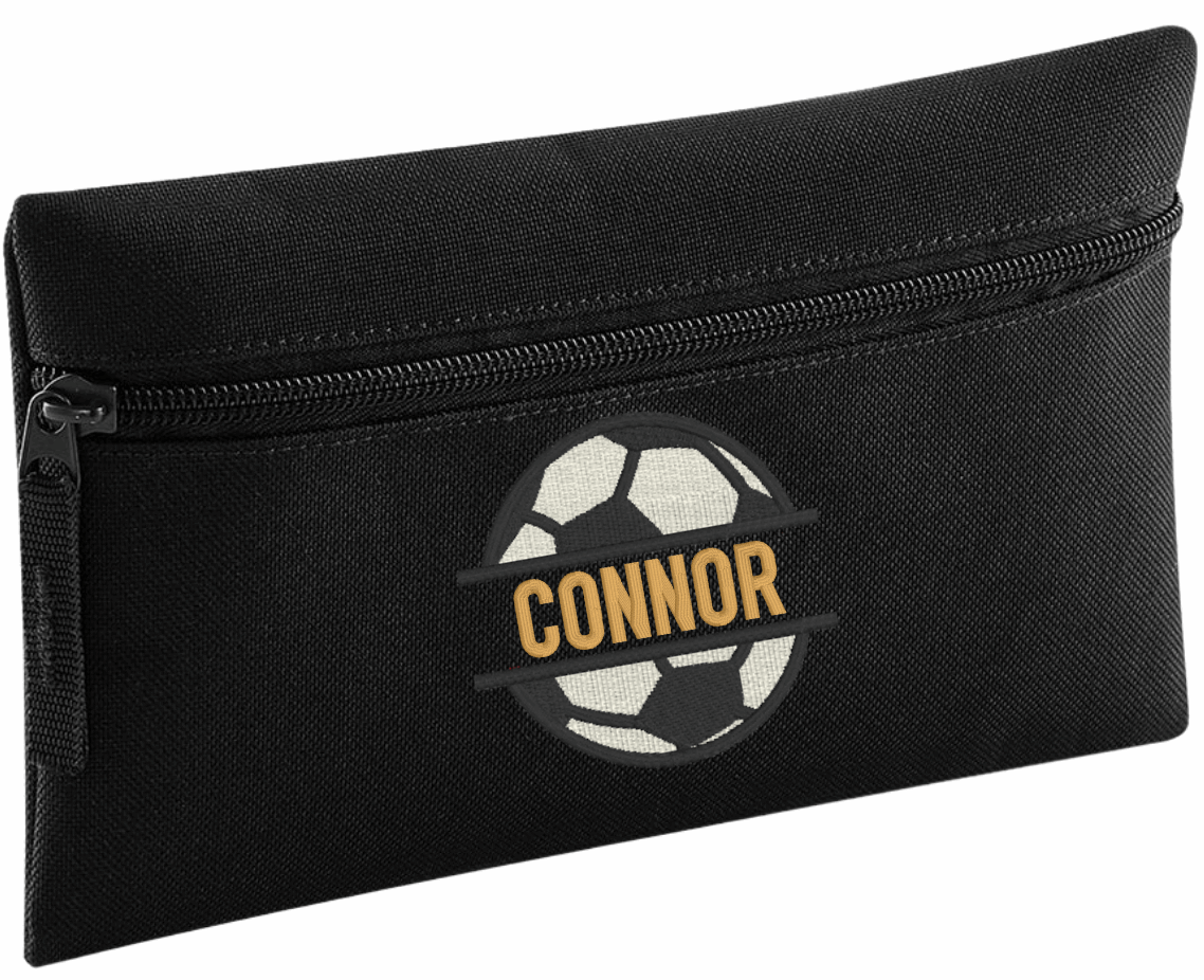Stay organised in style with our Personalised Pencil Case, perfect for school, home, or work! Choose from a variety of vibrant colours, stylish design, and fun font designs to make it truly your own.

✨ Product Features

Spacious zipped main compartment – ideal for pens, pencils, markers, and more
Internal identification label – so it never gets lost
Customise with name&nbsp;and choice of font and football monogram design.
Choice of 8 colours. Durable, lightweight, and made for everyday use

🎨 Whether you'