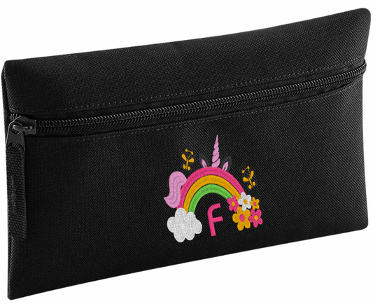 Stay organised in style with our Personalised Pencil Case, perfect for school, home, or work! Choose from a variety of vibrant colours, stylish design, and fun font designs to make it truly your own.

✨ Product Features

Spacious zipped main compartment – ideal for pens, pencils, markers, and more
Internal identification label – so it never gets lost
Customise with Initial&nbsp;and choice of font and Rainbow Unicorn design.
Choice of 8 colours. Durable, lightweight, and made for everyday use

🎨 Whether you