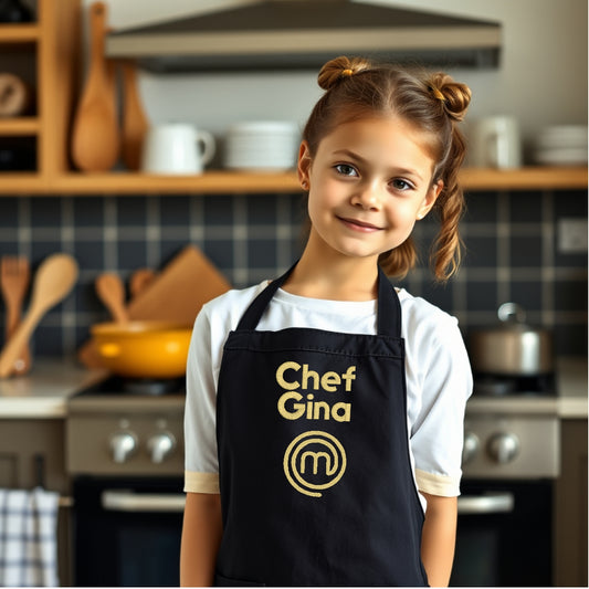 Personalised MasterChef junior apron with embroidered name for kids UK