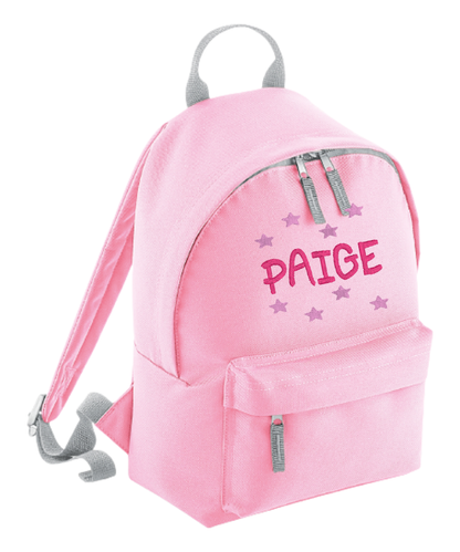 Personalised Mini School Backpack/Rucksack - Stars Around Design