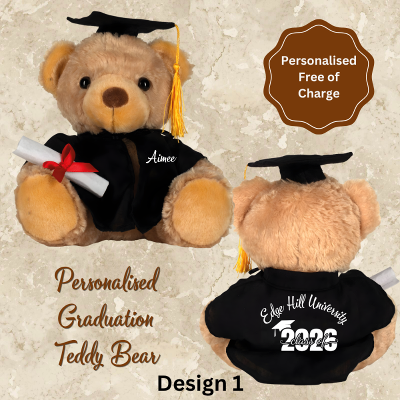 Personalised graduation teddy bear with name and year