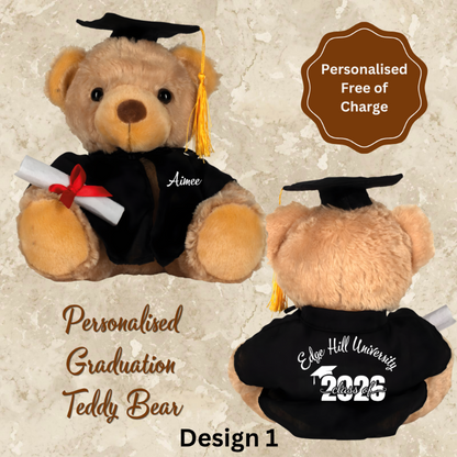 Personalised graduation teddy bear with name and year