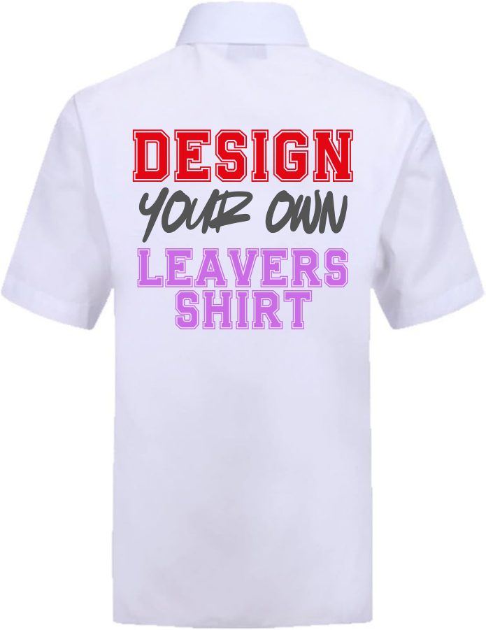 Design customised leavers signing shirt for school signatures.