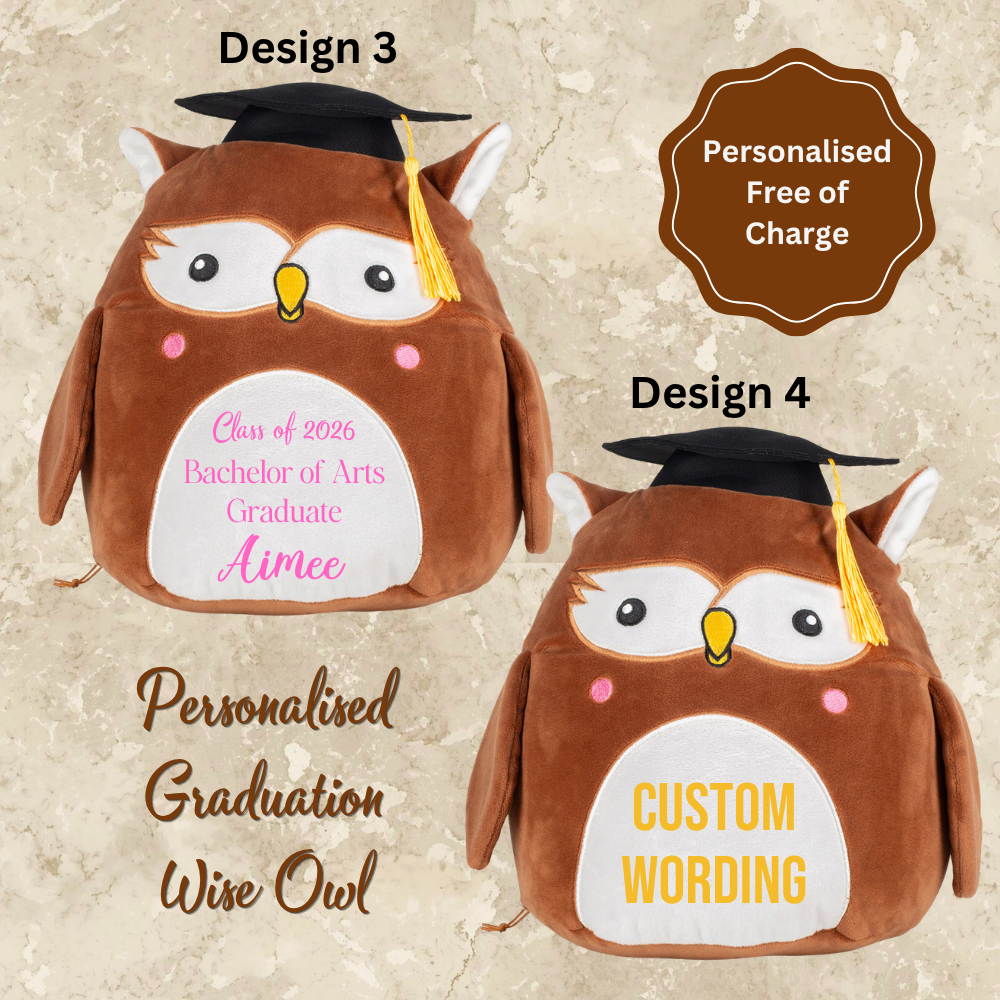 Customised wording graduation owl teddy bear