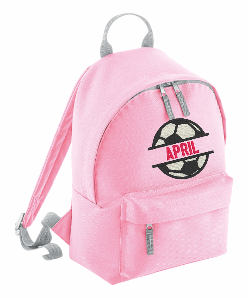Personalised Mini School Backpack/Rucksack - Football Monogram Design