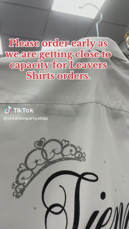 Personalised Glitter Tiara & Diamanté School Leavers Signing Shirt