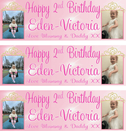 Princess Themed Birthday Photo mini banners with images