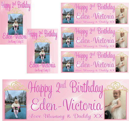 Personalised Princess Themed Birthday Party Photo Banners & Posters package