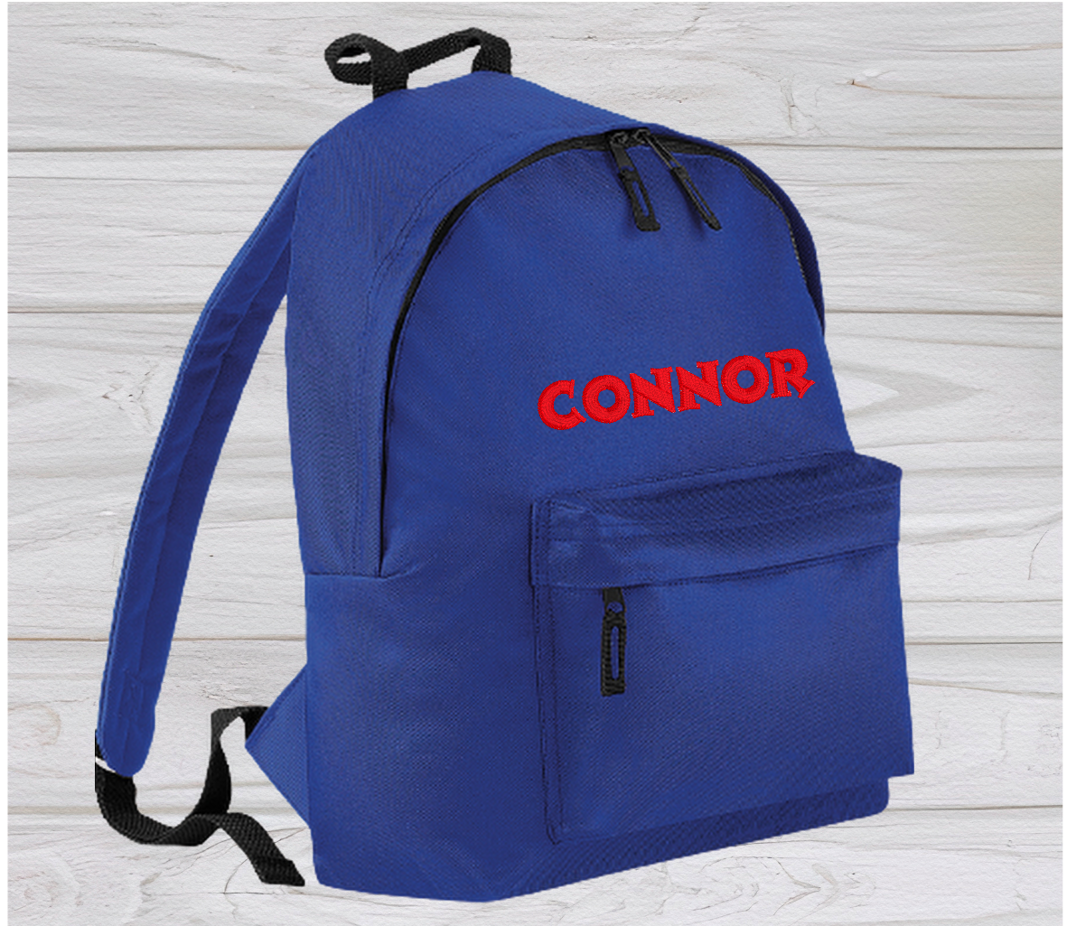 Personalised Junior Royal Blue School Rucksack Backpack - Embroidery Designed - CreationPartyShop