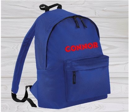 Personalised Junior Royal Blue School Rucksack Backpack - Embroidery Designed - CreationPartyShop
