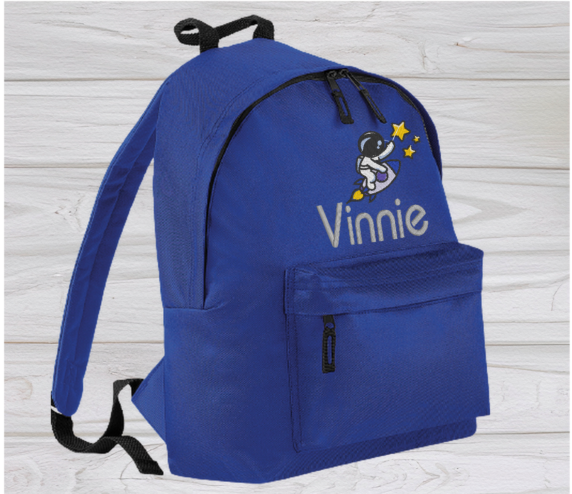Personalised Junior Royal Blue School Rucksack Backpack - Embroidery Designed - CreationPartyShop