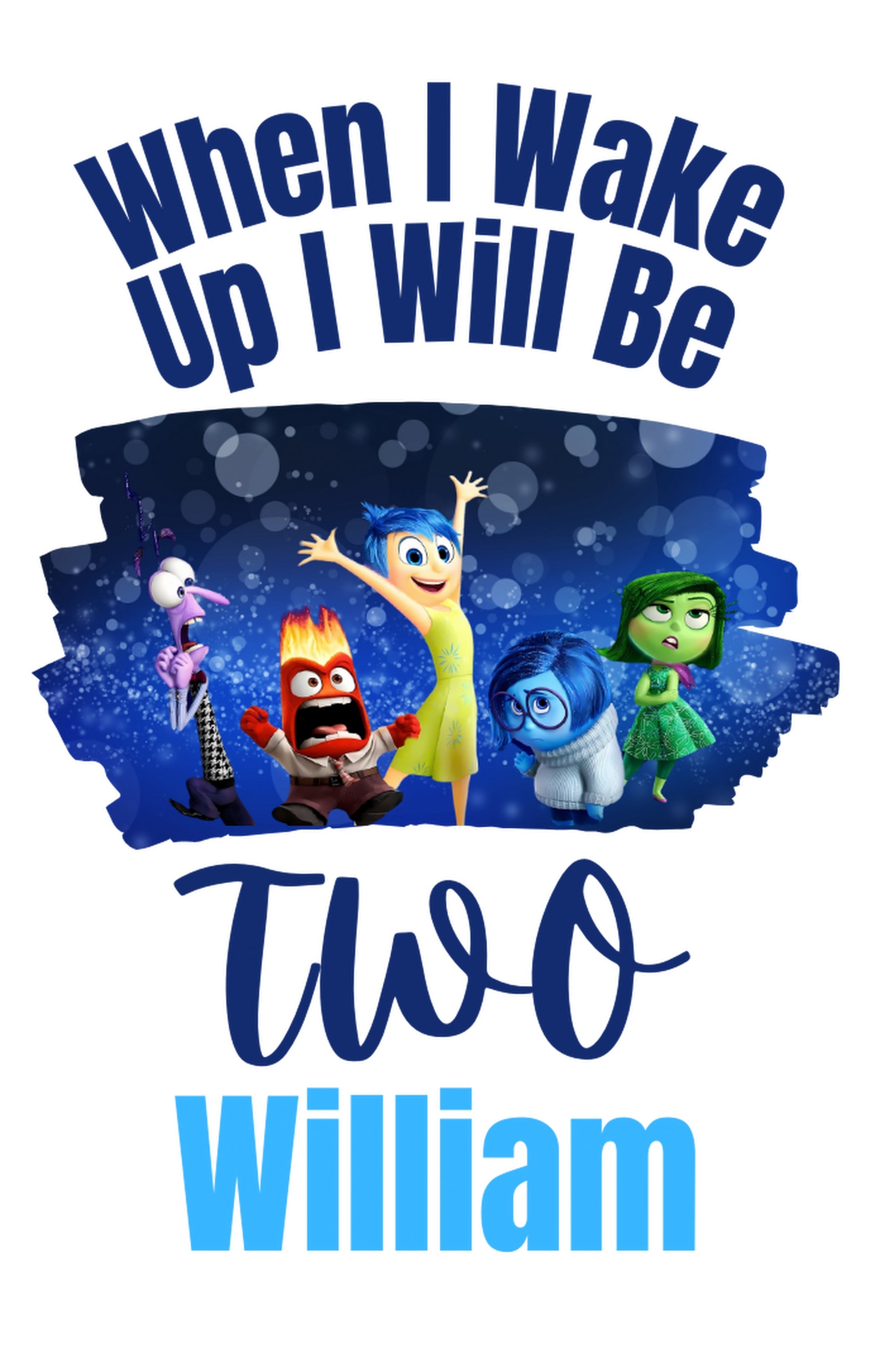 Inside Out Themed When I Wake Up Blue Pyjamas - Personalised - CreationPartyShop