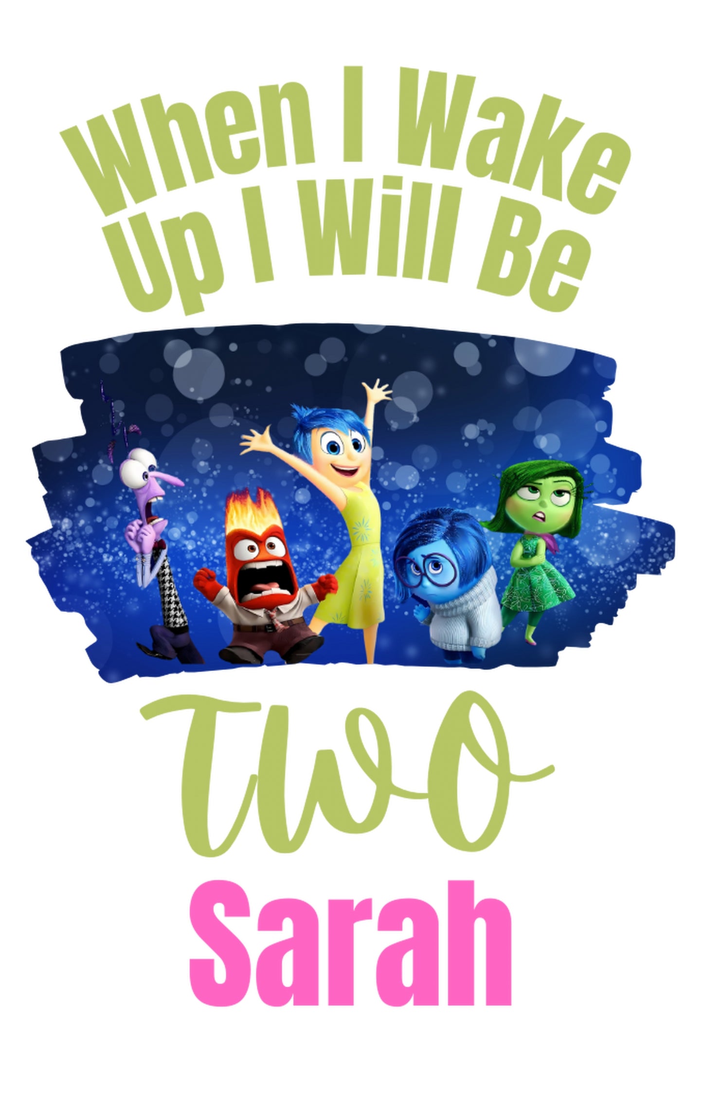 Inside Out Themed When I Wake Up Pink Pyjamas - Personalised - CreationPartyShop
