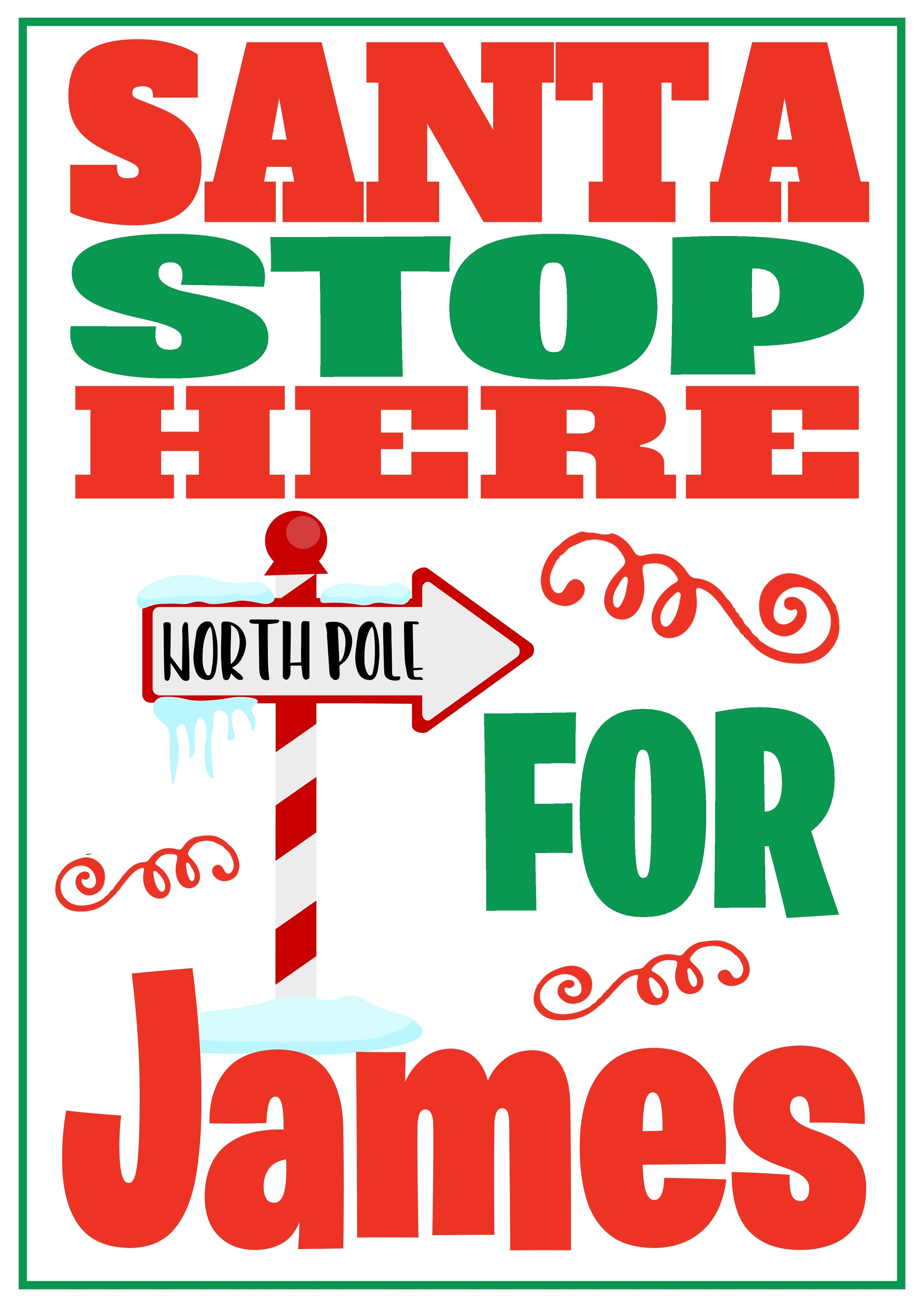 Get ready to spruce up your windows with a touch of holiday cheer and to let Santa know where to stop. Our personalised posters will add a festive touch to your home, with a choice of fun and playful designs featuring the North Pole, adorable elves, and whimsical reindeer. Make your home stand out this season with our one-of-a-kind Santa Stop Here Window Posters.
