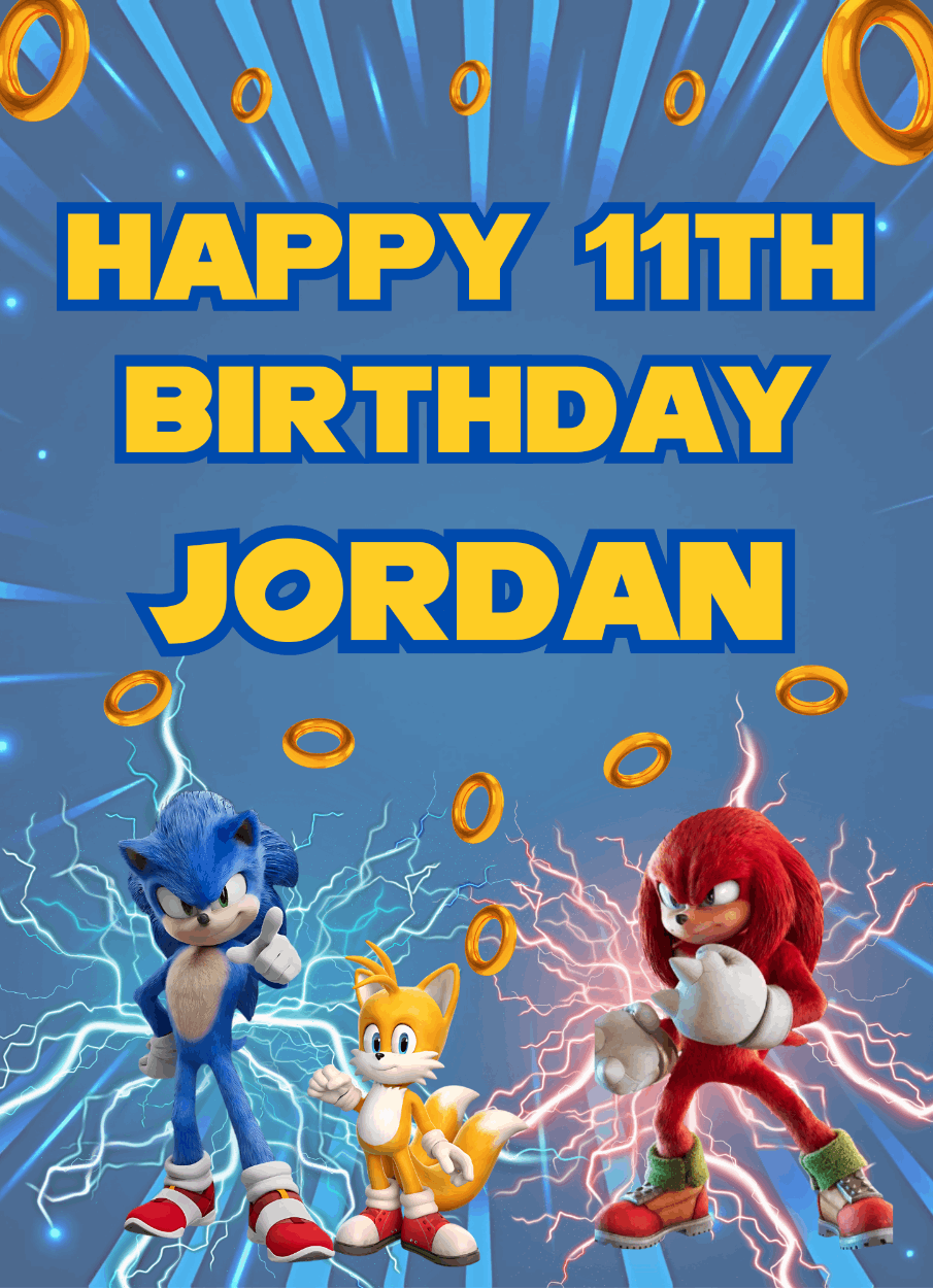 Sonic The Hedge Hog themed posters.