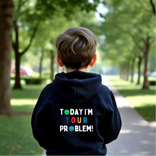 Introducing Today I'm Your Problem! Hoodies - ideal for all those cheeky kiddos! They're the perfect match for any nursery. Printed on the back of super soft hoodies.

Select from a choice of 14 Hoodie Colours for both baby and toddlers.