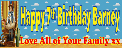 Personalised photo birthday banners and posters themed around Toy Story.  Toy story themed posters and banners for that special birthday. Includes any image uploaded to your posters and banners. Let your birthday party be the talk of the town with these Toy Story themed posters and banners! Plus, you can customize them with any image you want - your options are endless!