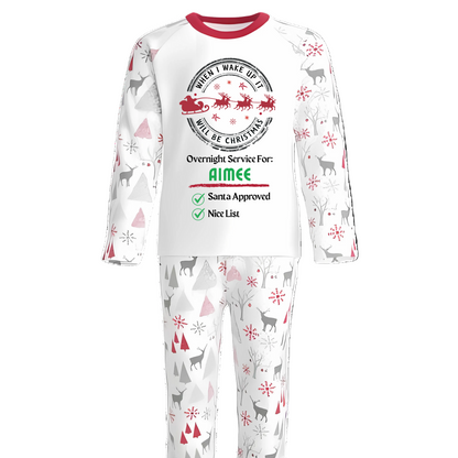 when i wake up it will be christmas santa stamp overnight express