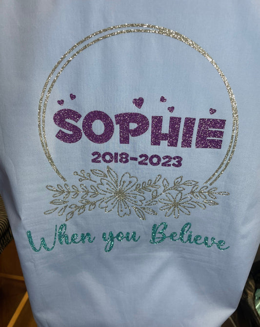 Personalised Glitter When You Believe School Leavers Signing Shirts Class Year 2024 Kids